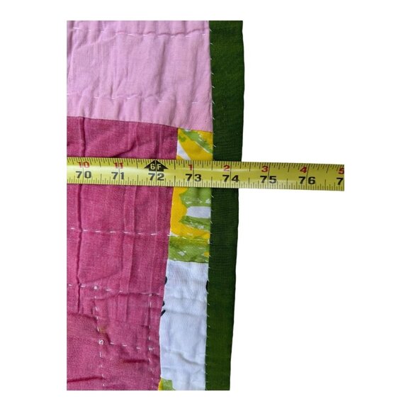 Vtg Handmade Patchwork Crazy Quilt w/Charlie Brown Peanuts Fabric 74"x56" READ - Picture 11 of 12